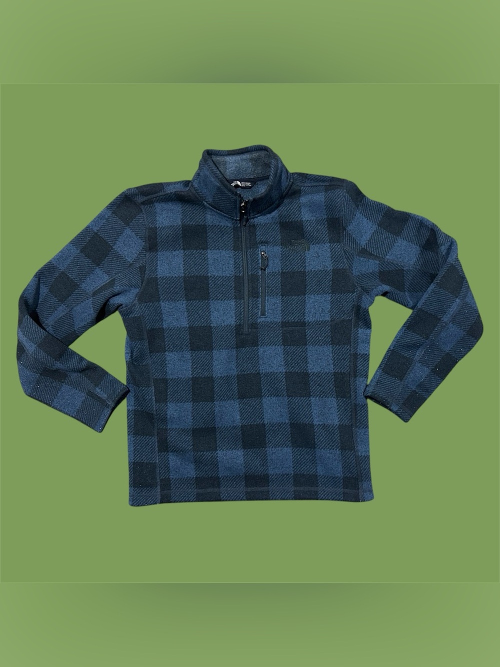 Classic The North Face Fleece Plaid/Checked Quarter-zip Colorblock Pullover